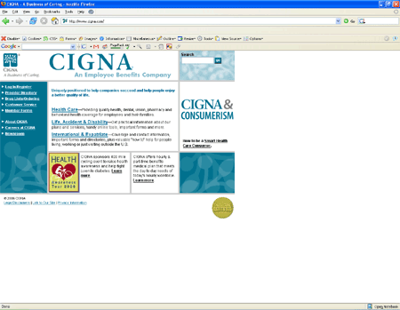 (This screenshot was taken directly from Cigna Health Care)